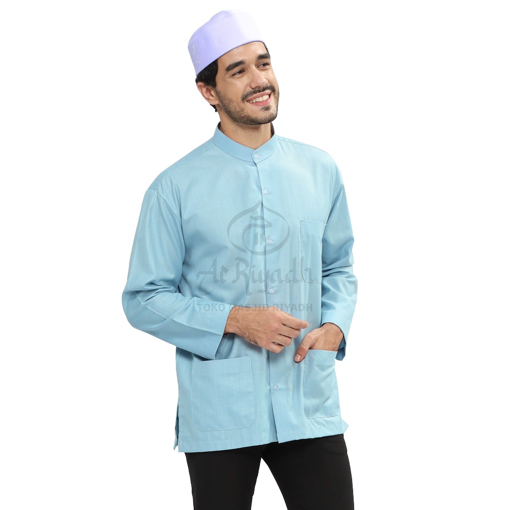 Baju Koko ZAWEEYA Ajib Series Motif Almasyhur Madina Linen Polos
