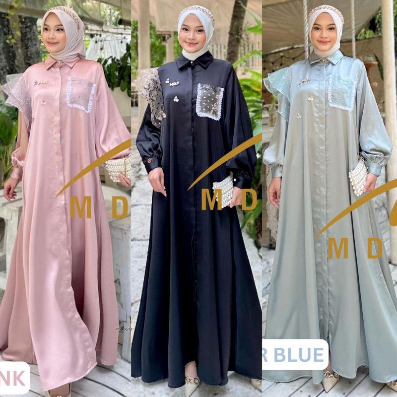 Leela lux dress by Mdly/gamis mewah tille/gamis pesta/bisa cod
