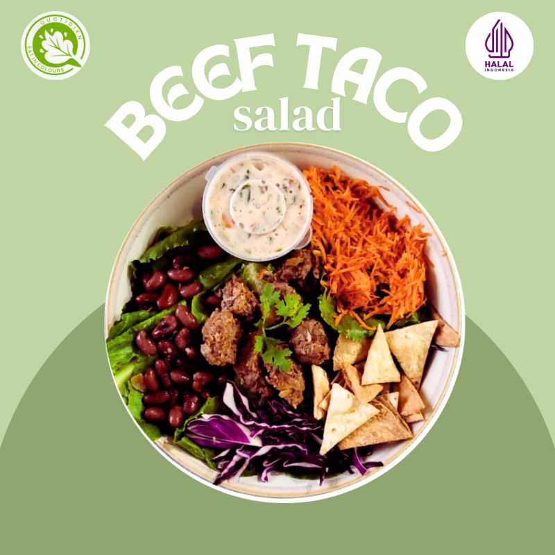 

Salad Sayur | Beef Taco Salad(410 Kcal) | Salad Diet | Salad Siap Saji | Ready To Eat Salad | Diet & Detox | Mexican Dressing With Cilantro