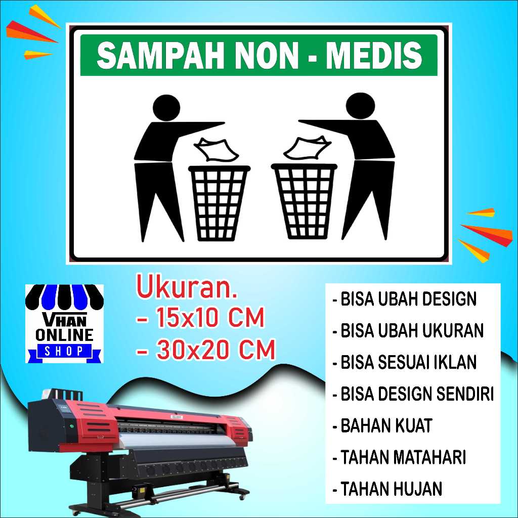 

Cetak Sticker Untuk Tempat Sampah Non Medis Bahan Bagus Hijau