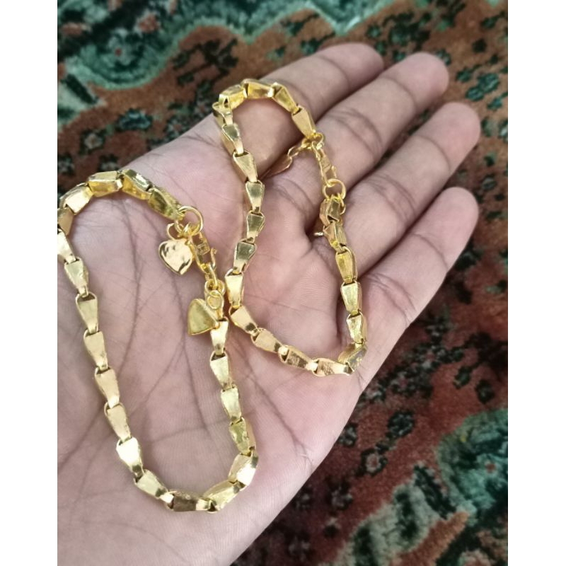 GELANG PADI 2SK LAPIS EMAS 24K GELANG EMAS PADI
