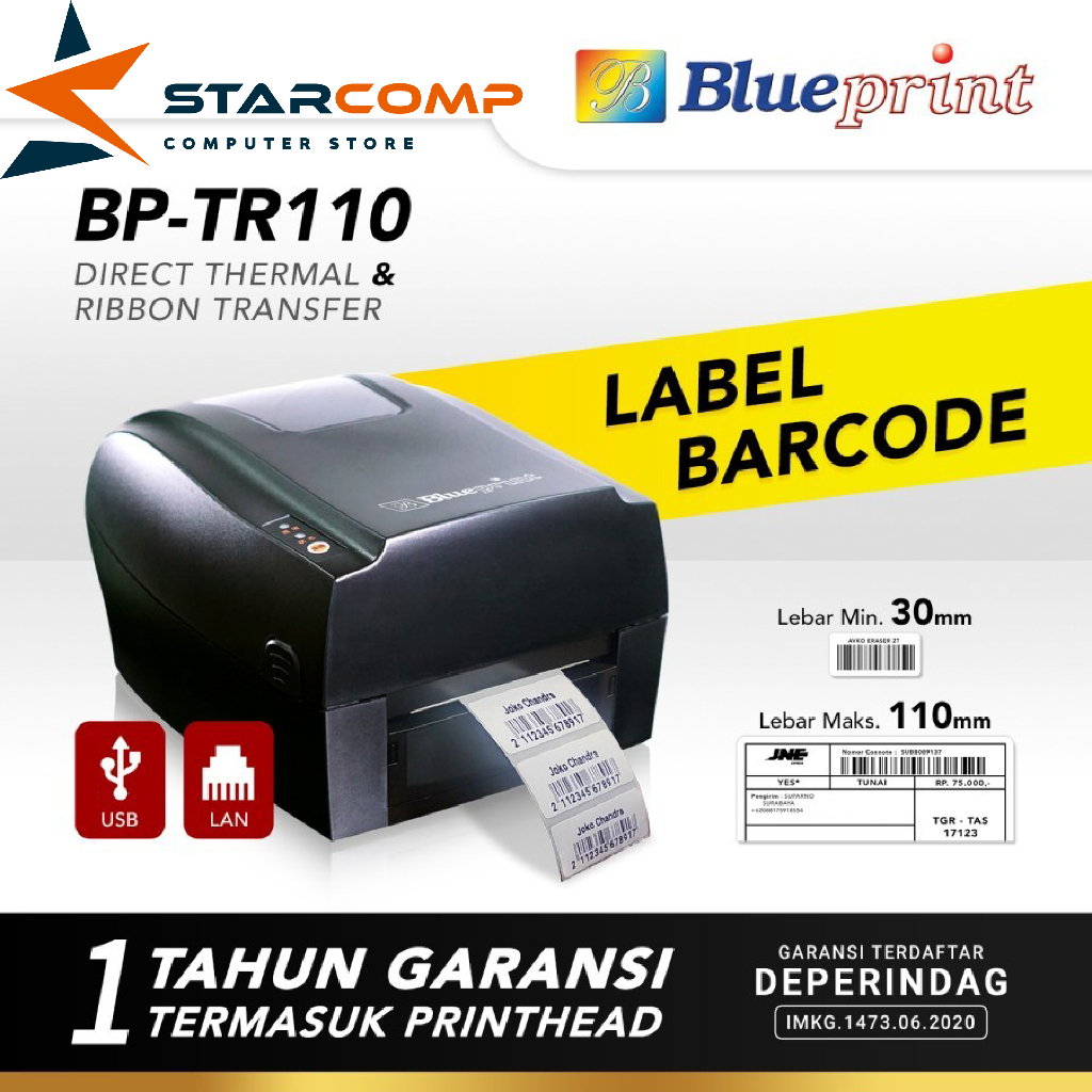 BLUEPRINT Printer Barcode Thermal / Label BP-TR110
