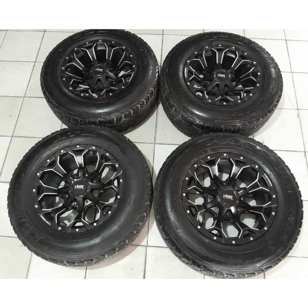 VELG MOBIL BEKAS GOKU RING 16 LEBAR 8 PCD  6X139 ET 0 +BAN FORCEUM AT/Z 235 70 R16 VELG UNTUK MOBIL 