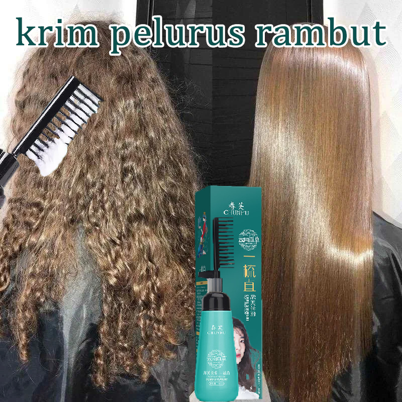 Krim pelurus rambut Pelurus rambut permanen tanpa catok Cream pelurus rambut 180ml Obat pelurus ramb
