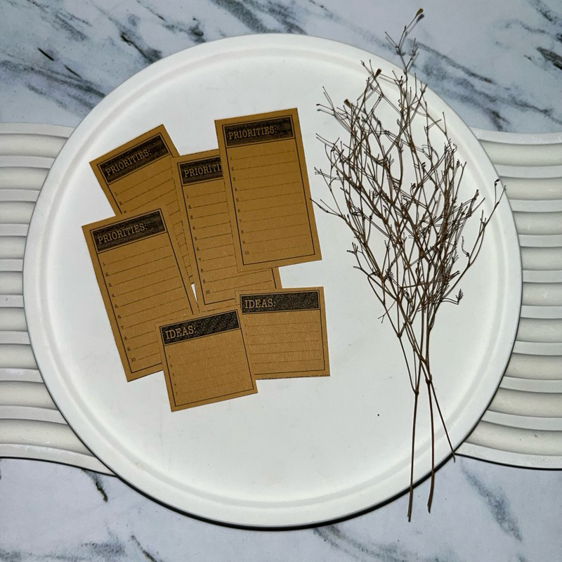 

6 Lembar Kertas Coklat To do List Dekorasi Journaling Scrapbook Vintage