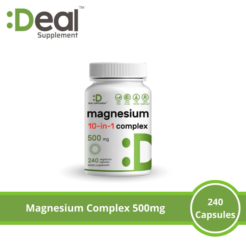 Deal Supplement Magnesium Complex Supplement 500mg - 240 Vegetarian Capsules