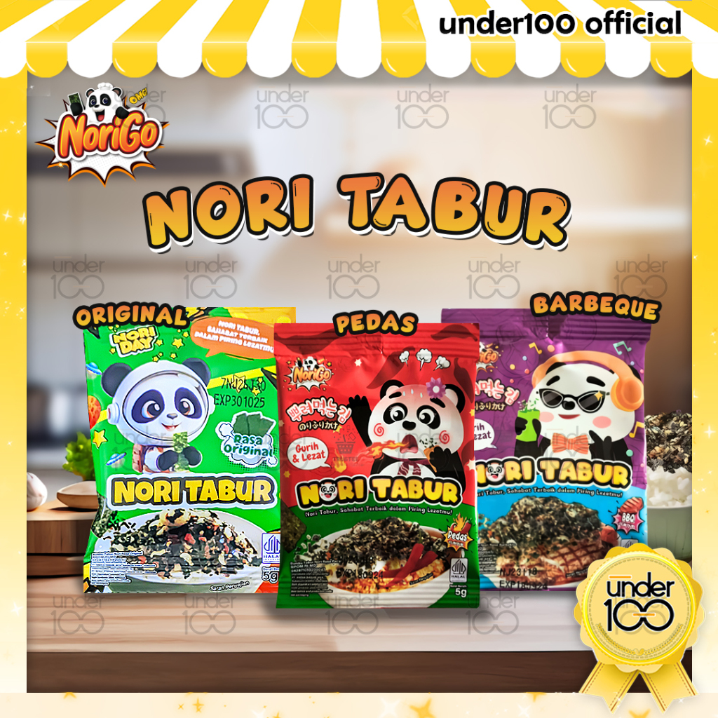 

❤ Under100 ❤ Norigo Nori Tabur Rumput Laut Panggang 1 Renceng Isi 6 Pcs | Original | Pedas | Barbeque |HALAL BPOM