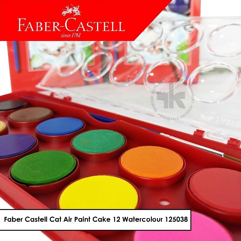 

Faber-Castell Watercolour Paint Cake 24 Warna / Cat Air 24 Warna FREE Brush