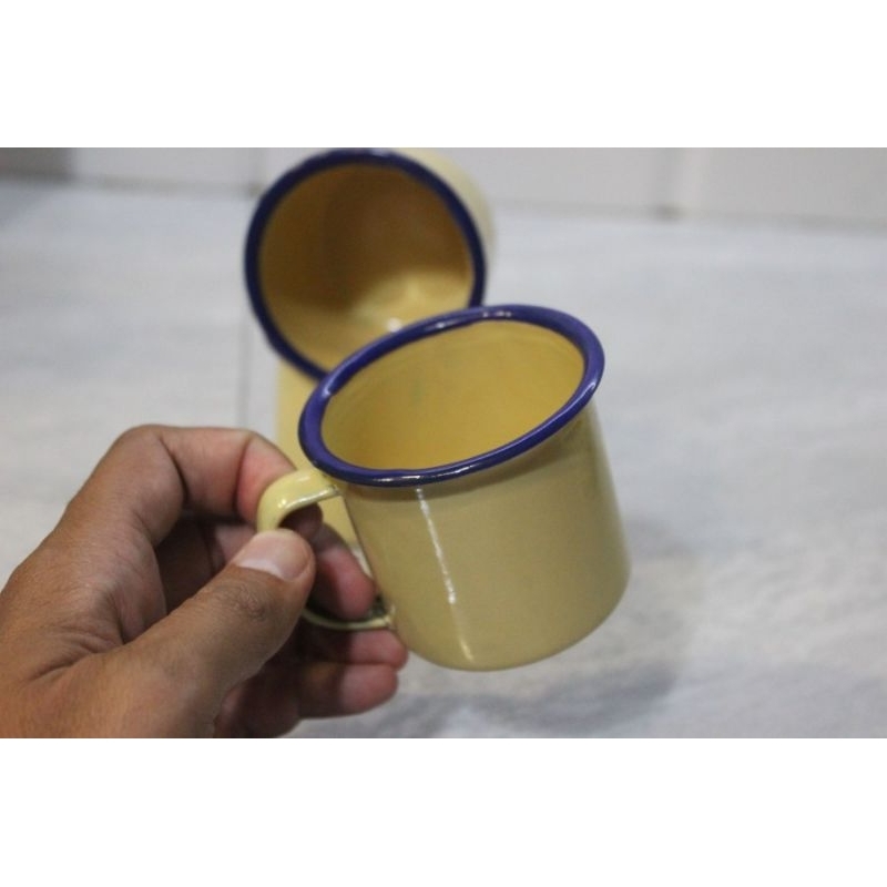 mug cangkir enamel jadul kecil size 6 dan 7 jadul unik murah gelas kopi es serbaguna