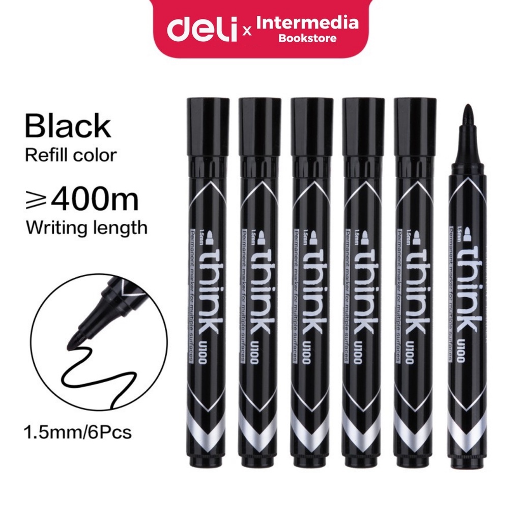 

Spidol Permanen Hitam Deli Think 1.5 EU10020