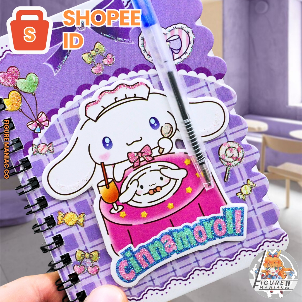 

[FM] - Mini Note Book Sanrio 3D With Pen / Medium Note Book Kuromi With Pen / Medium Note Book Momo With Pen