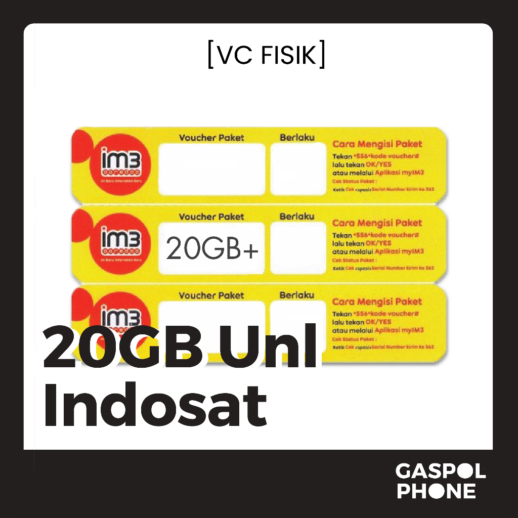 [FISIK] Voucher Data Indosat FU Freedom Unlimited 20GB Jateng Kuota Isi Ulang