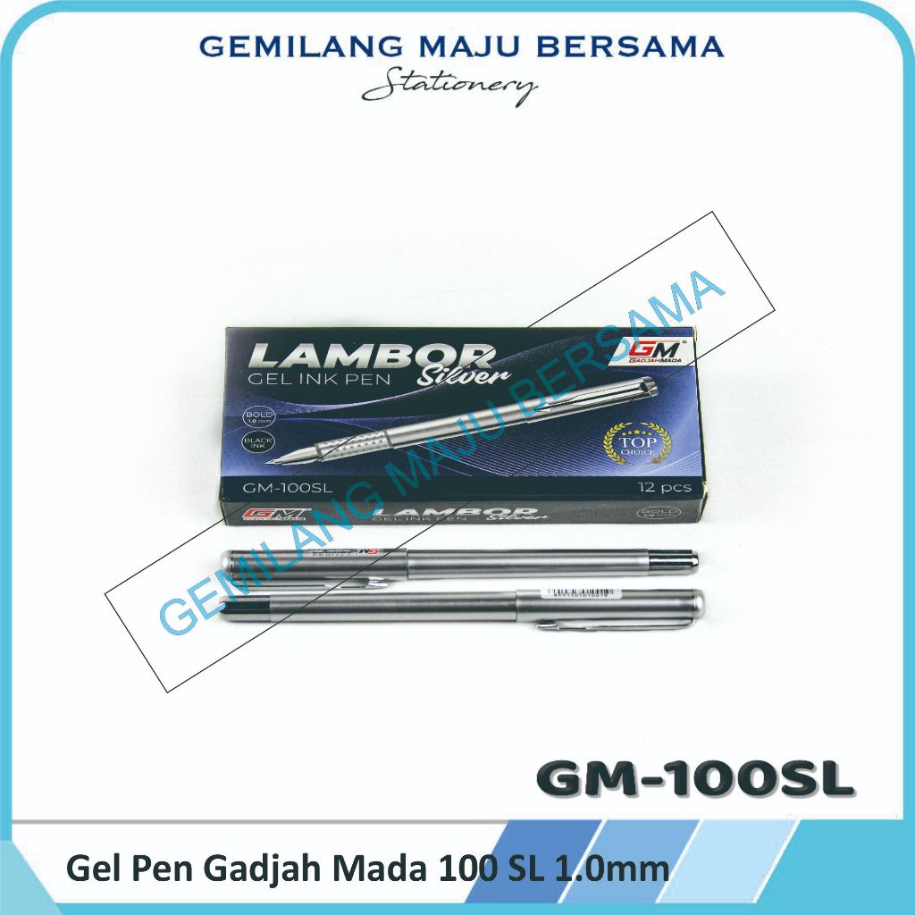 

Bolpen Gel Pen Gadjah Mada 100 SL 1.0mm ( Body Silver )