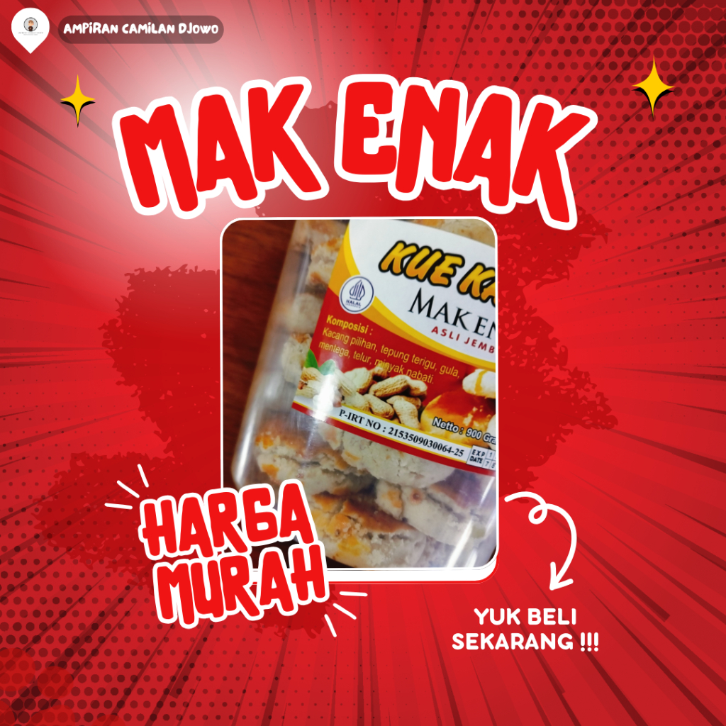 

Kue Kacang Mak Enak Jember ORI / monde susu/janit Mak Enak /Kue mak Enak - Ampiran Camilan Djowo