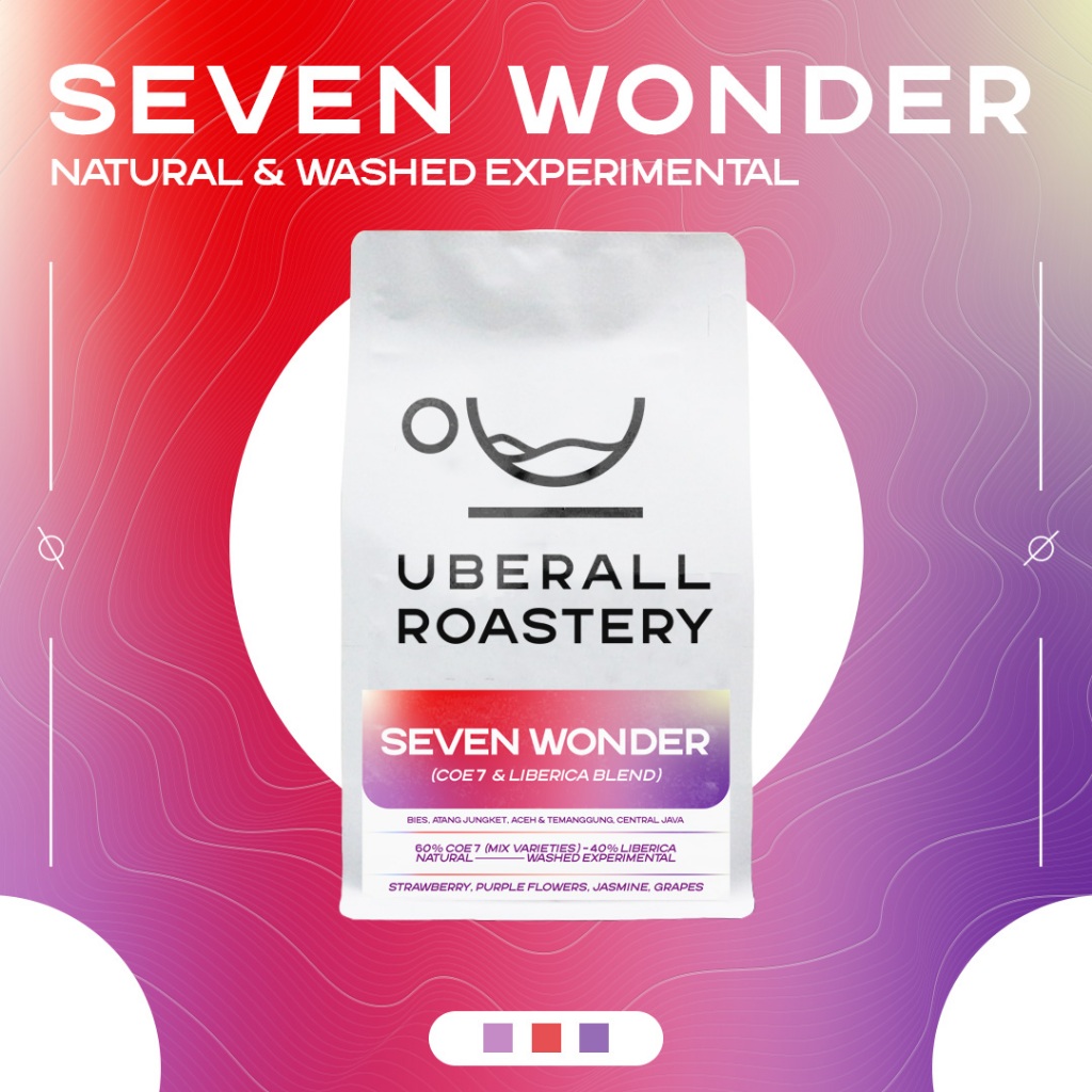 

Kopi Arabika Seven Wonder Blend (COE 7 Natural & Liberica Wash Experimental) Roasted by Uberall Roastery
