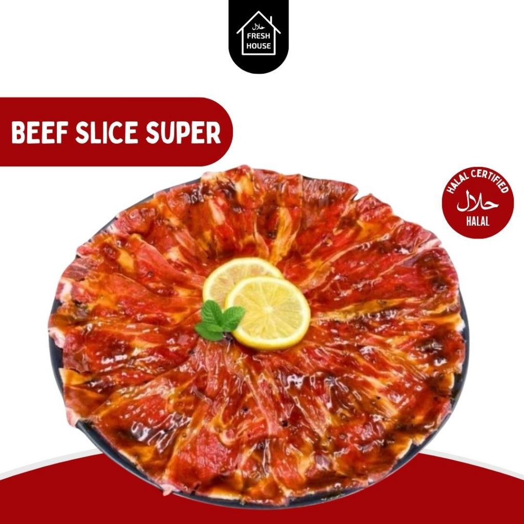 

BEEF SLICE SUPER MARINASI 500GR DAN BEEF SLICE SUPER TANPA BUMBU 500GR