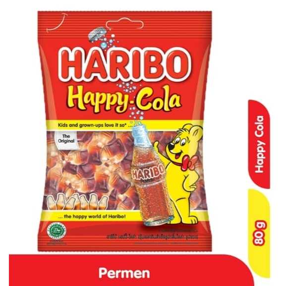 

Haribo Happy-Cola Permen 80g Haribo Happy-Cola Permen Jeli Rasa Cola 80g