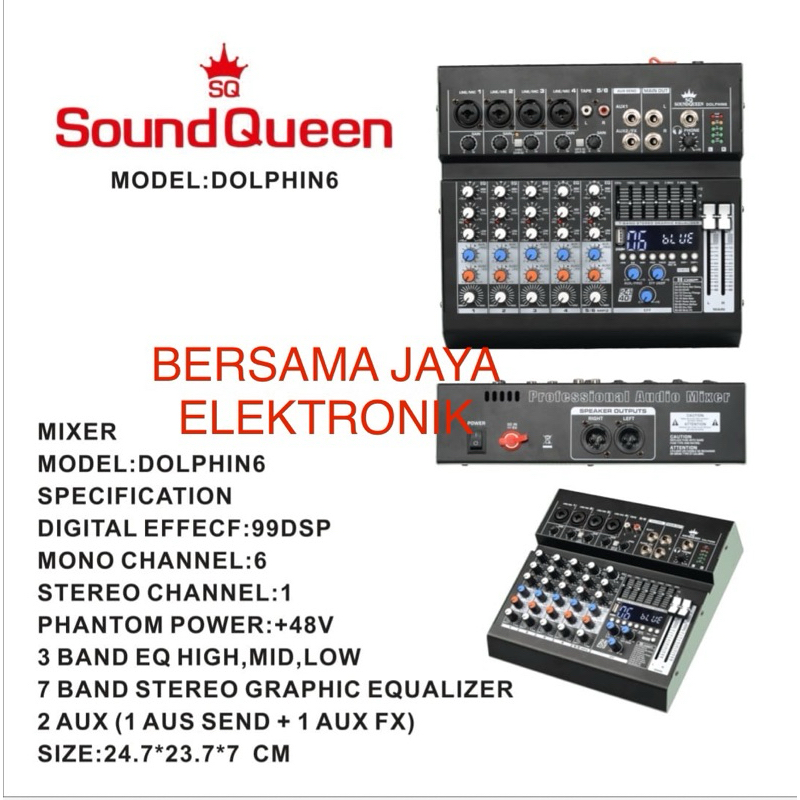 Mixer Soundqueen Dolphin 6 Channel Original