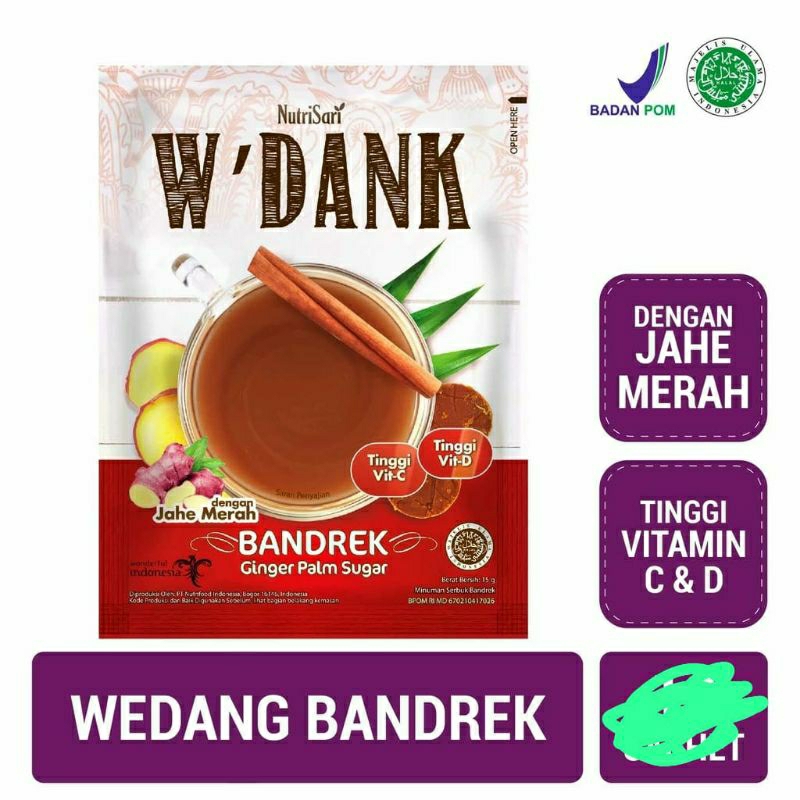 

1sachet W'Dank Bandrek Jahe Merah 15gram