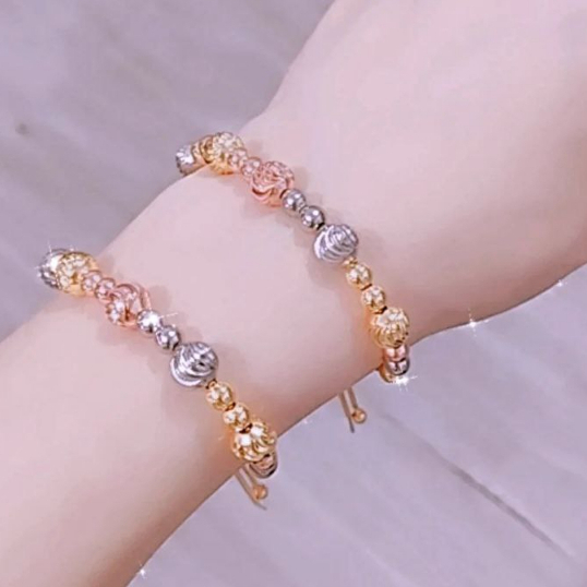 Matlaine - Gelang Wanita Serut Vivi Mix Warna Korea Titanium Xuping Anti Karat Anti Hitam Anti Alerg