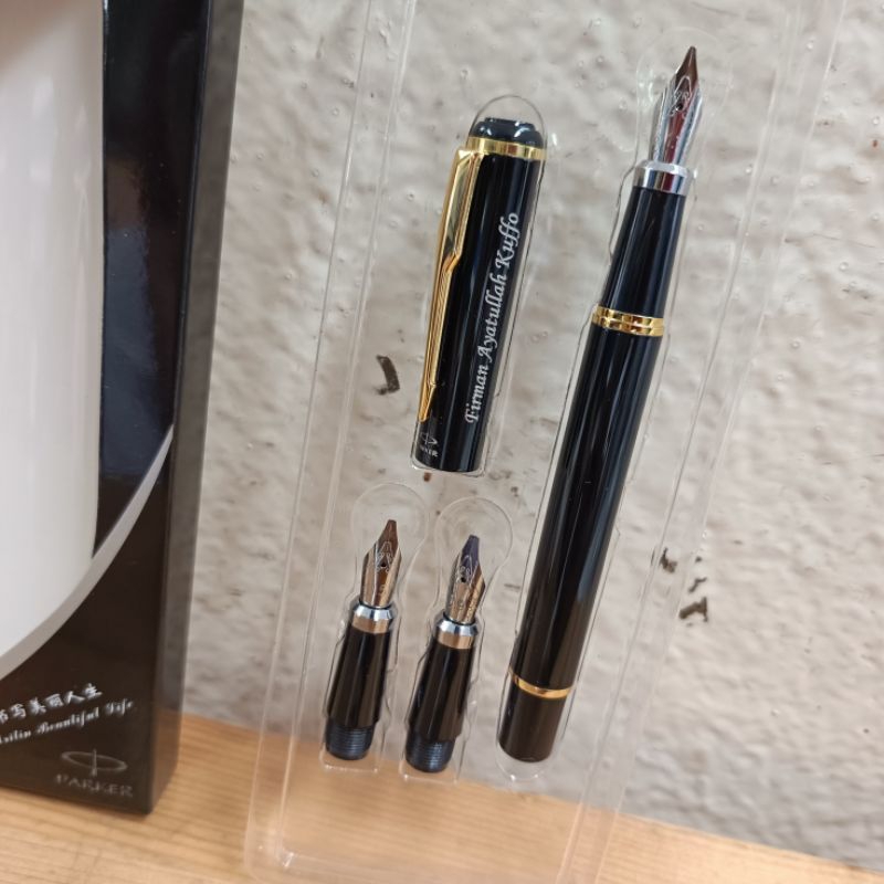 

fountain pen parker kaligrafi gratis grafir nama free 2nib