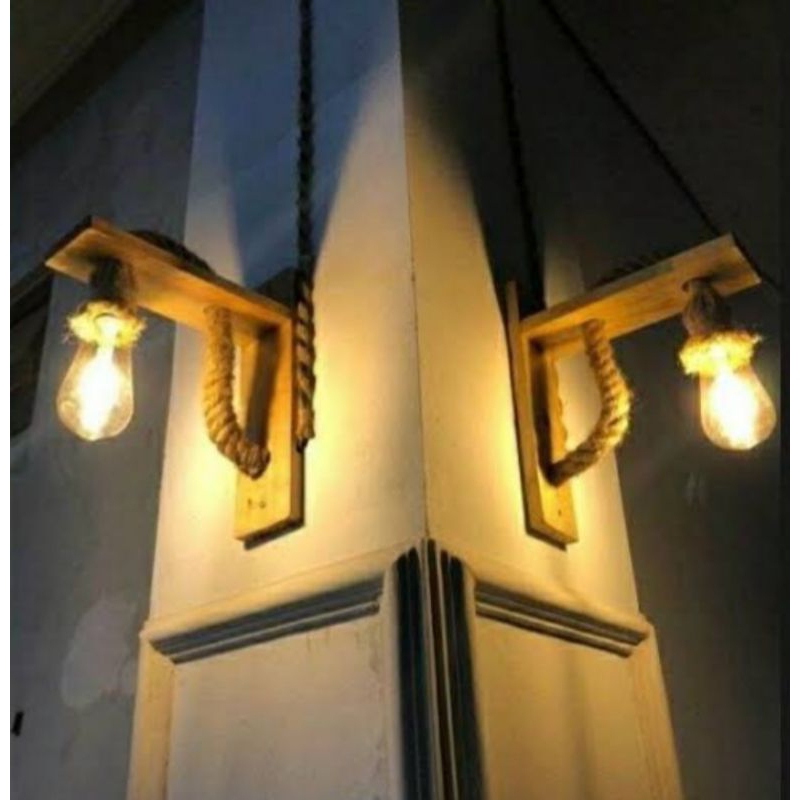 lampu hias dinding kayu jati belanda