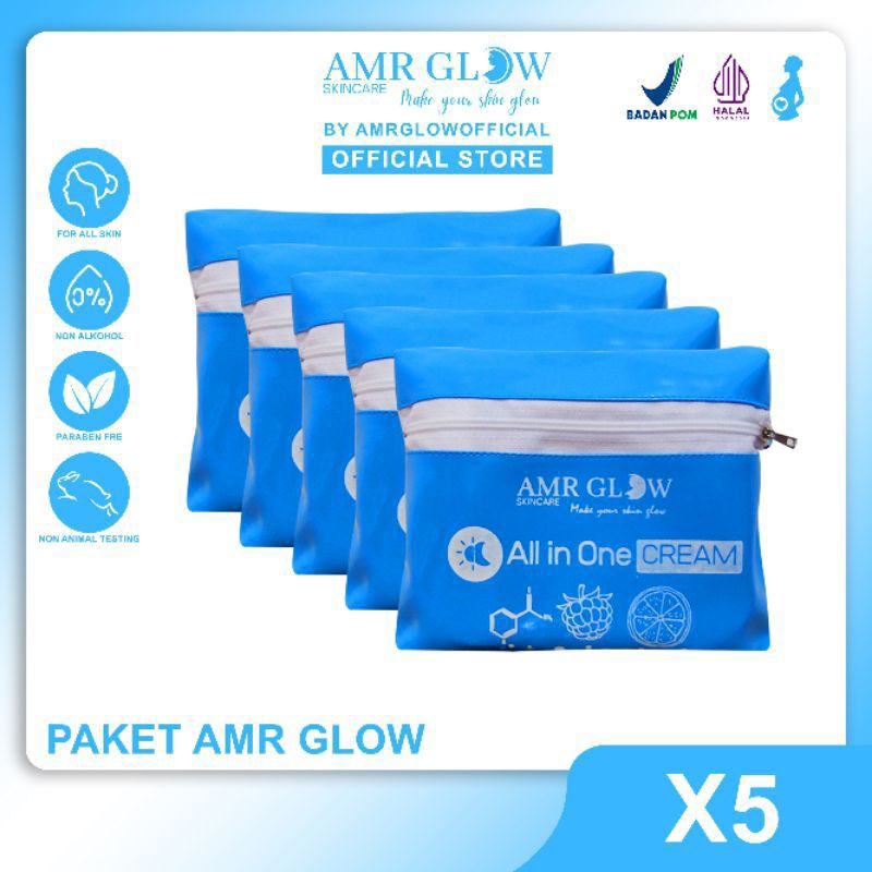 Amr Glow - 5 Paket Amr Glow Skincare Original