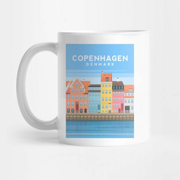 Mug Gelas | Hadiah | Hampers | Copenhagen Canal Houses, Denmark Copenhagen Mug