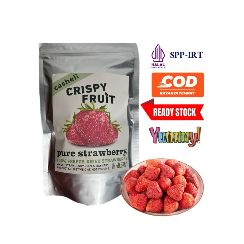 

casheli Crispy Stroberi Kering 250g Grade A Freezedried Stroberi