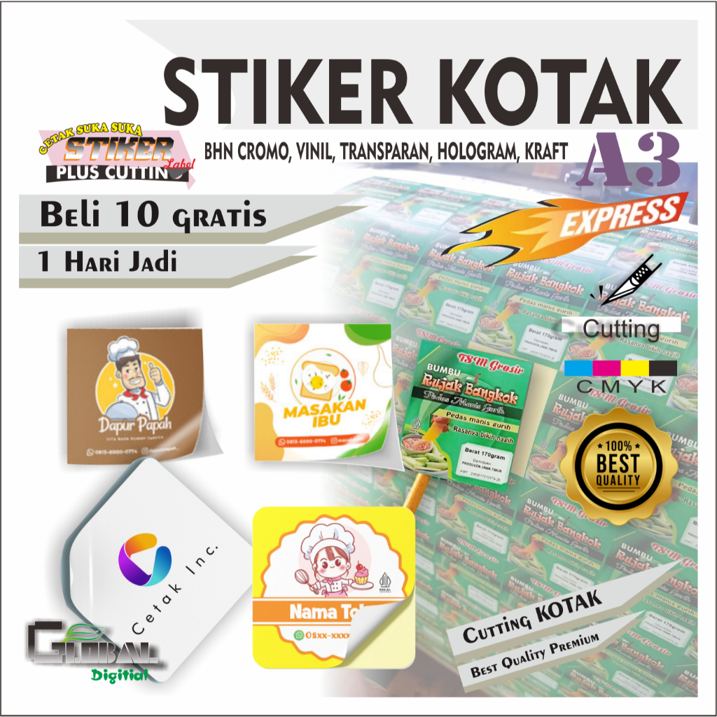 

Stiker Label Kotak, Stiker Produk