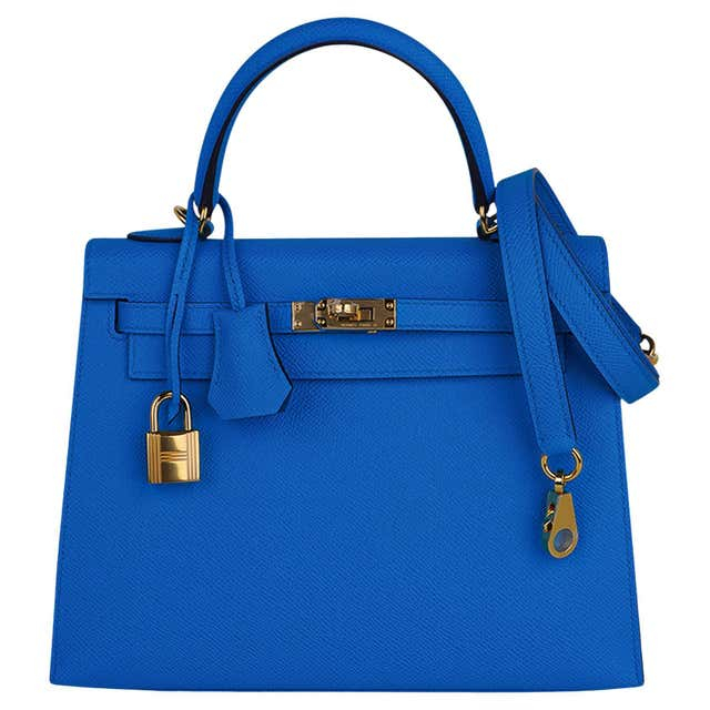 Tas Wanita Selempang Bahu 26Hermes 26Kelly Warna Biru Kualitas premium