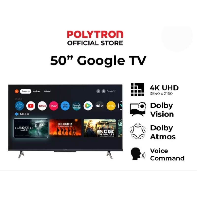 Led Tv Polytron 50 inch Android Tv / Led Polytron 50inch Android Tv 50 UG 5959 / Led Polytron Soundb