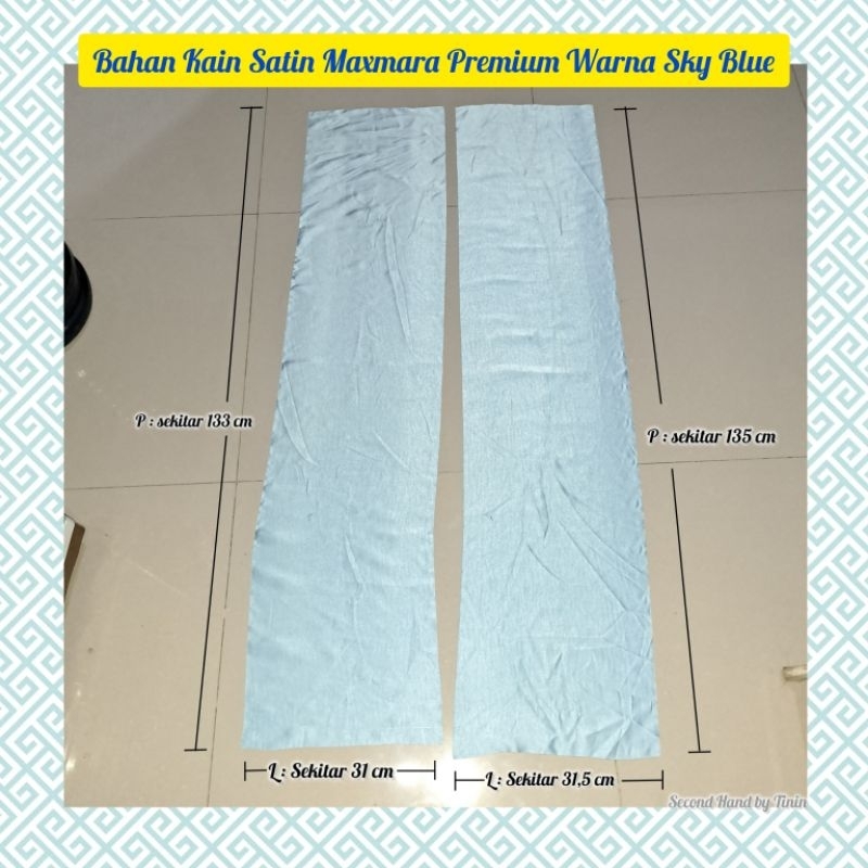 Bahan Kain Satin Maxmara Premium Warna Sky Blue
