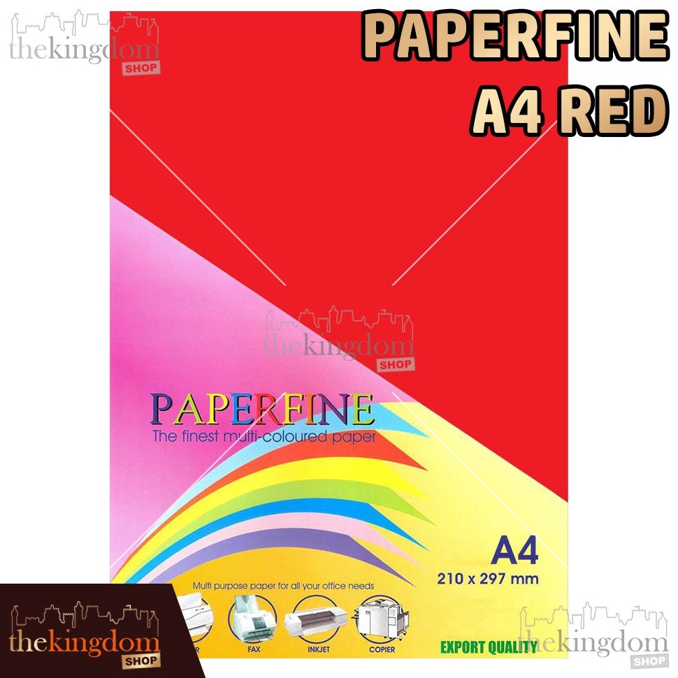 

8uTerbaru Paperfine Kertas HVS Warna A4 Red Merah Isi 1 Lembar Q46