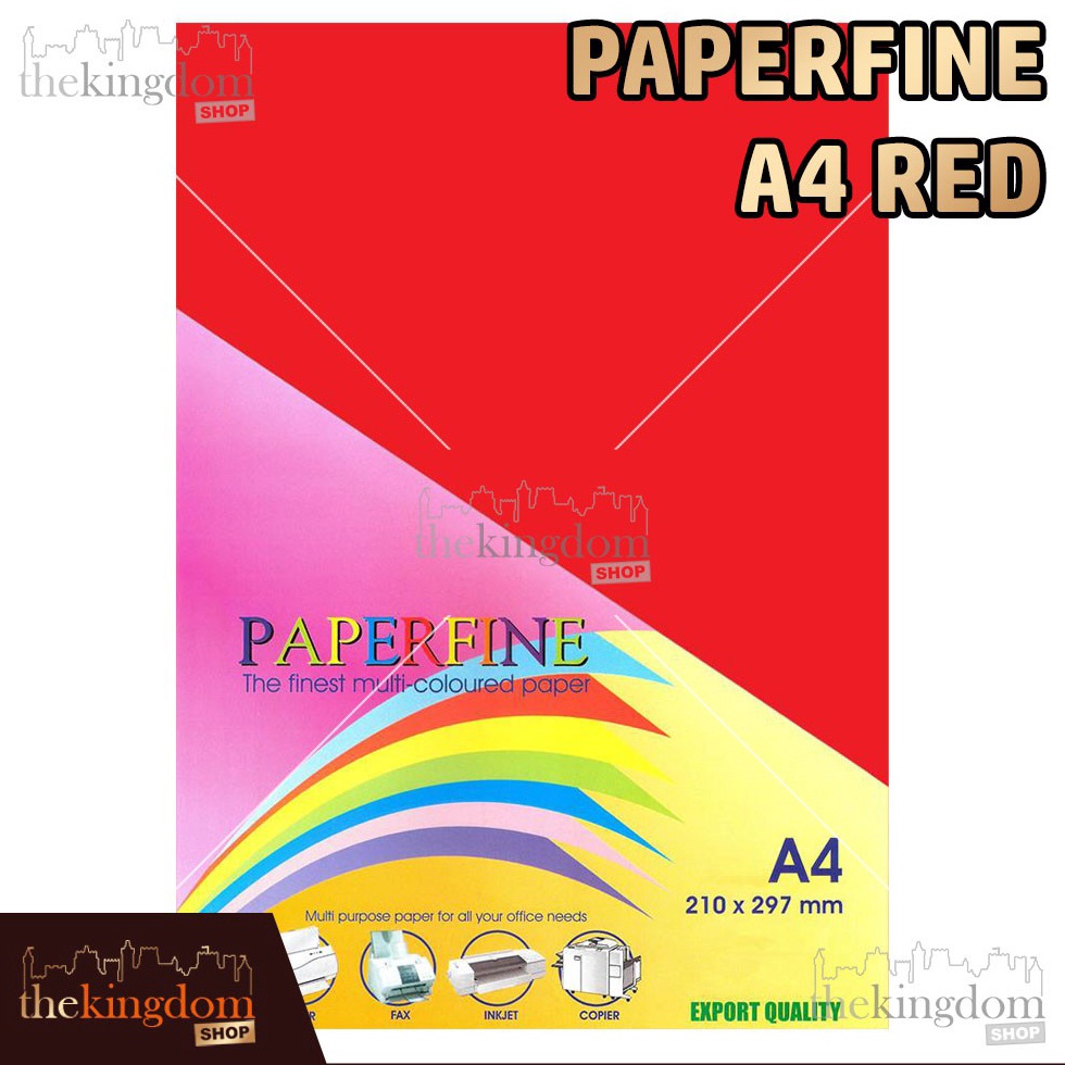 

gjSeller Paperfine Kertas HVS Warna A4 Red Merah Isi 1 Lembar L42
