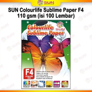 

Diskon Promo Kertas Sablon Sublim Transfer Paper SUN Colourlife Sublime Paper F4 isi 1 Lembar B44