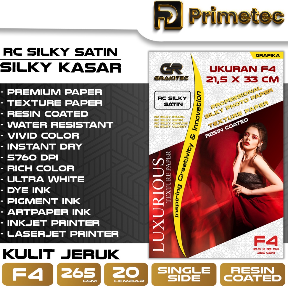 

oi Model Baru Kertas Foto Silky Texture F4 Professional Silky Glossy Photo Paper 265 Gsm Motif Pearl Canvas Satin Luster Resin Coated I6