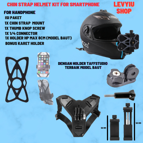 Mounting Hp Di Dagu Mounting Helm Action Camera Gopro With Holder Clamp 360 Dudukan Holder Hp Di Hel