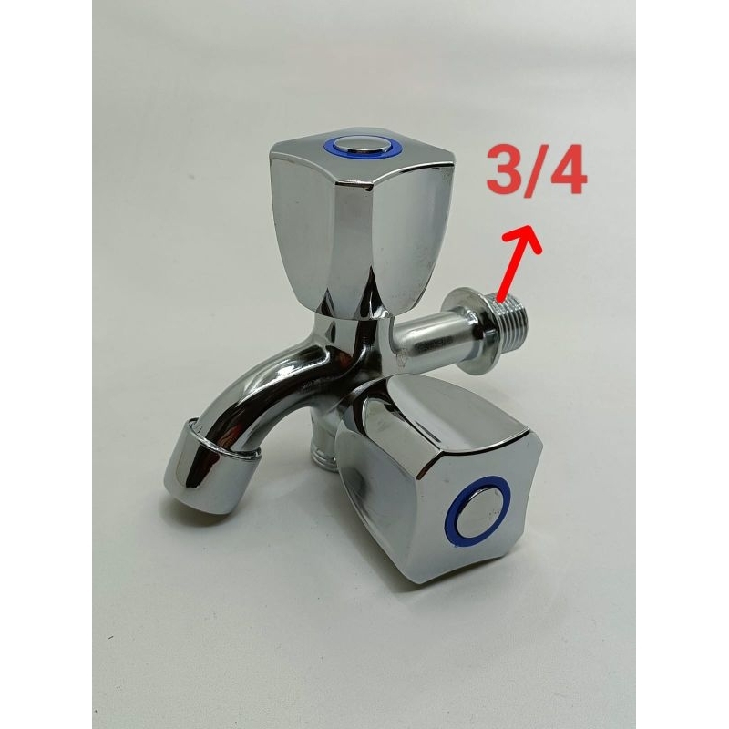 KRAN CABANG 3/4 HANDEL BULAT STAINLESS