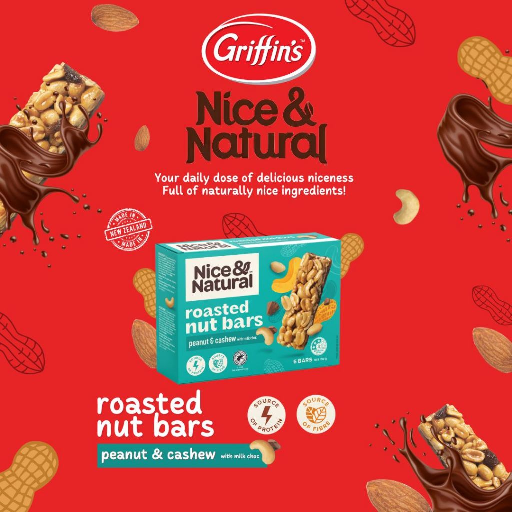 

QH Griffin'S Nice & Natural Roasted Nut Bars - Snack Bars Penunda Lapar