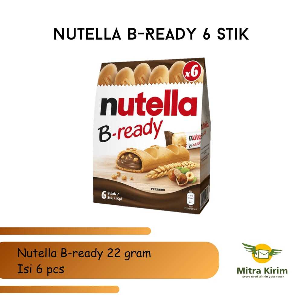 

Nutella B-Ready 22 Gram isi 6 Pcs Instant Gojek/Grab