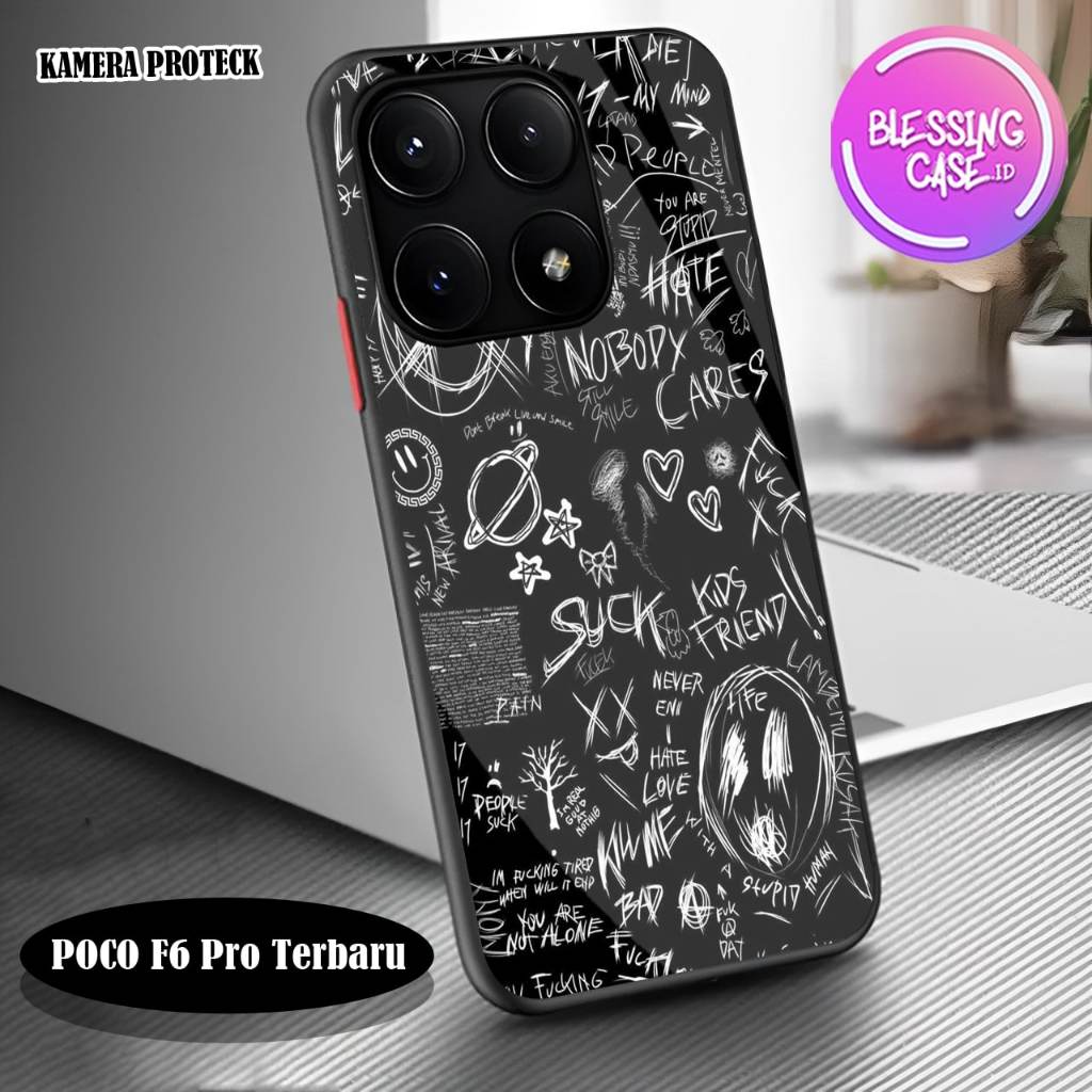 [BSC-89] Softcase Glass Kaca Akrilik POCO F6 Pro Terbaru - Kesing POCO F6 Pro Terbaru - Case Handpho