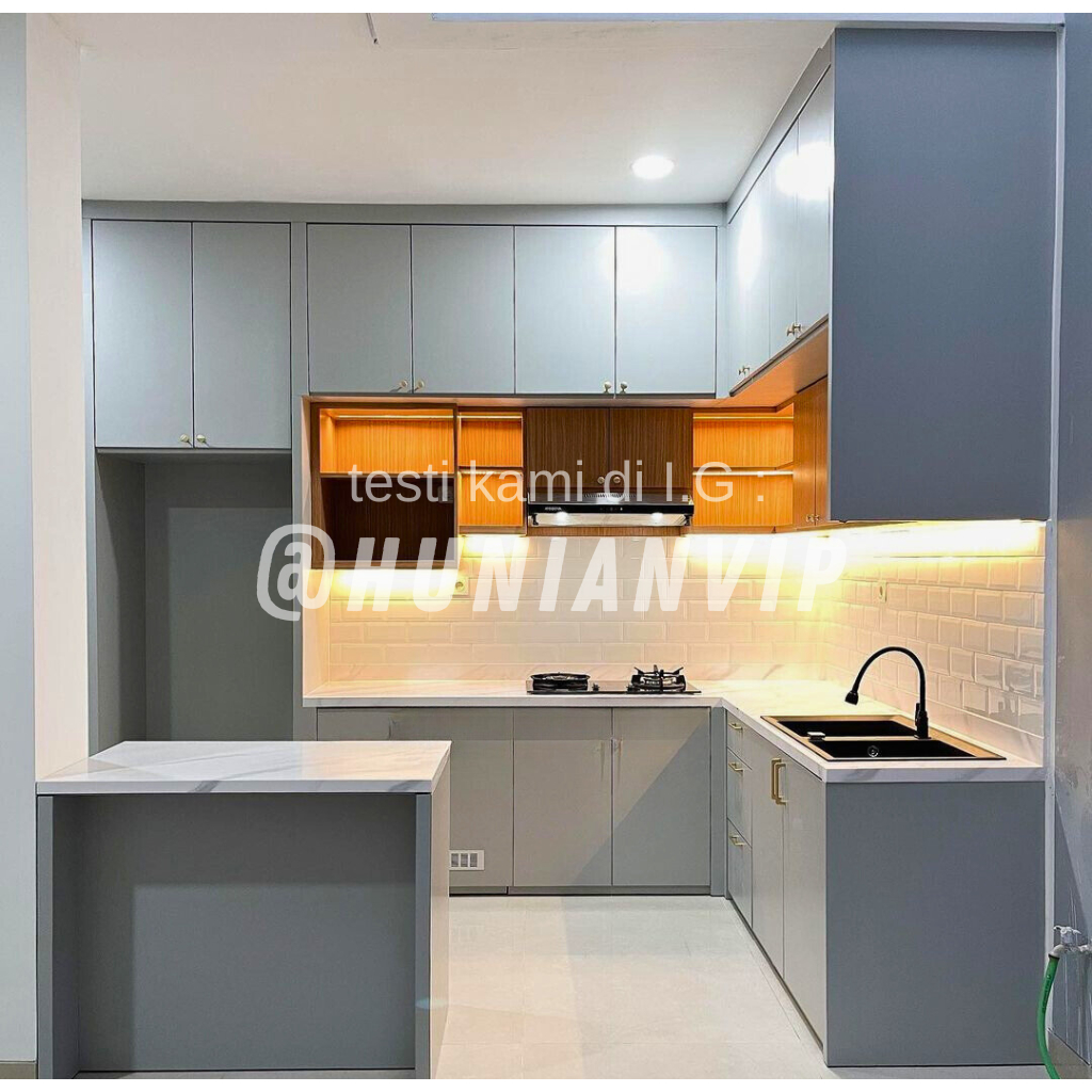 Kitchen set full aluminium minimalis terpasang