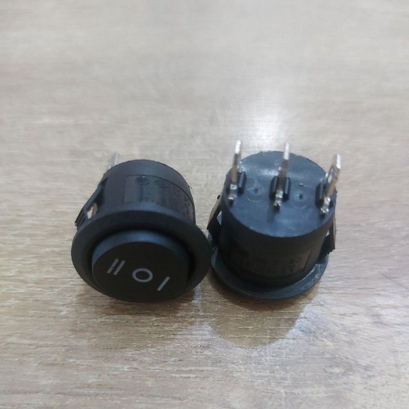 Rocker Switch Saklar 3P 3Kaki ON OFF ON Bulat tanpa Lampu