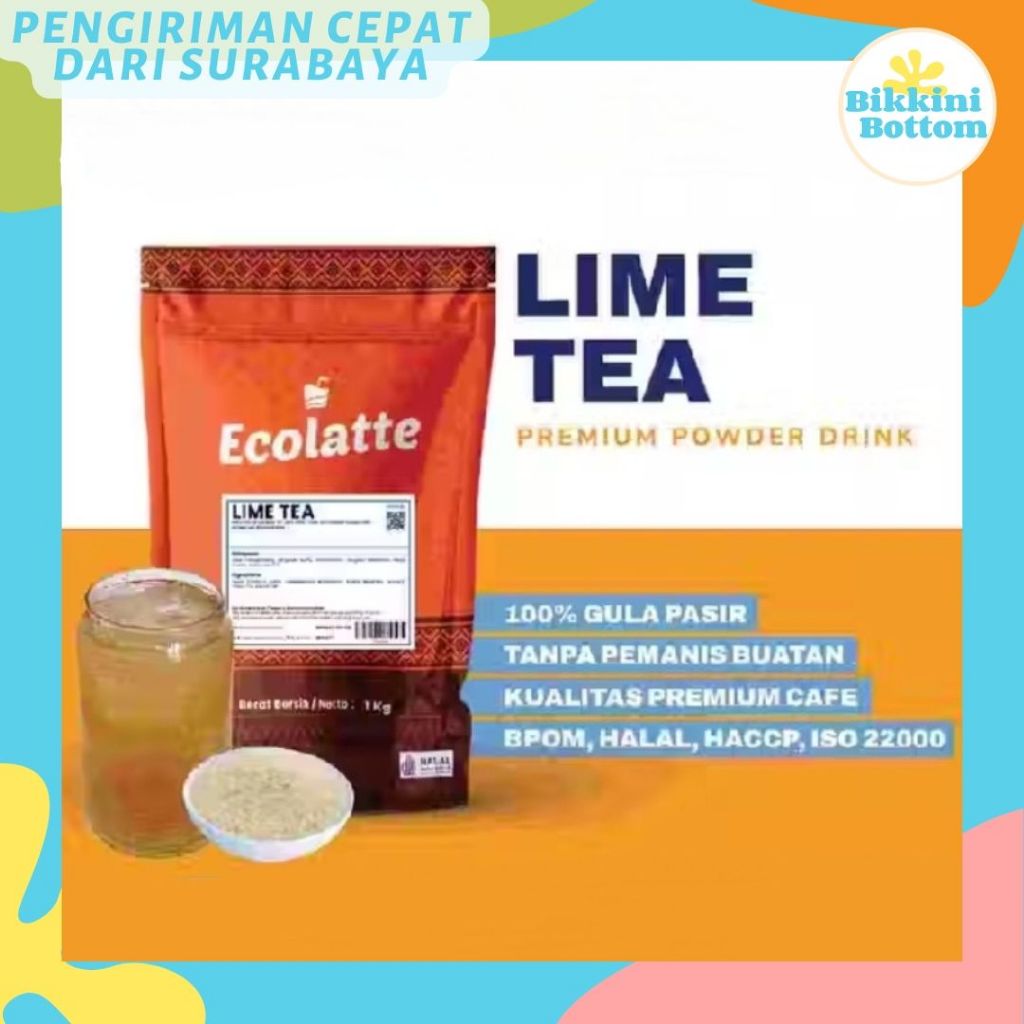 

Bubuk Minuman LIME TEA Ecolatte Premium 1kg Bubuk Minuman Rasa LIMETEA Powder Drink Halal