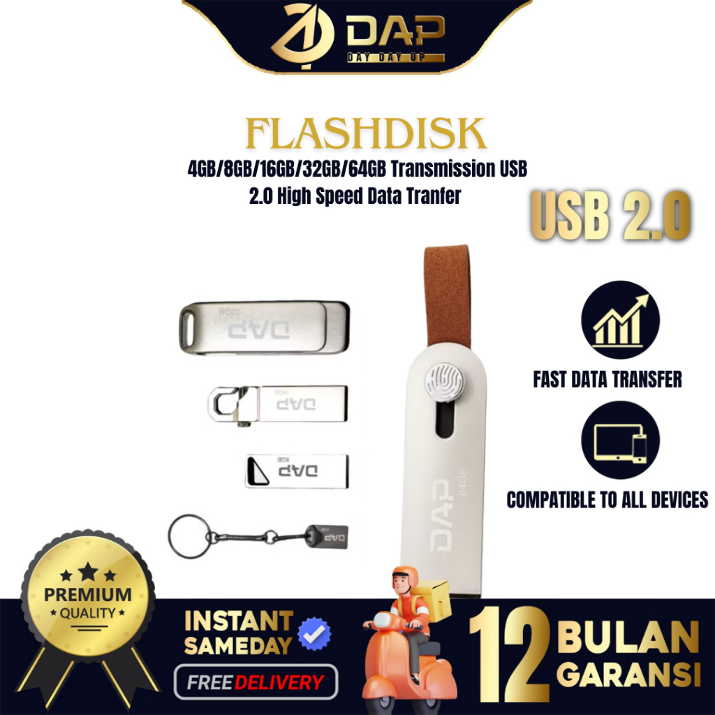 DAP Flashdisk 4GB/8GB/16GB/32GB/64GB Transmission USB 2.0  High Speed Data Tranfer - Garansi 1 Tahun