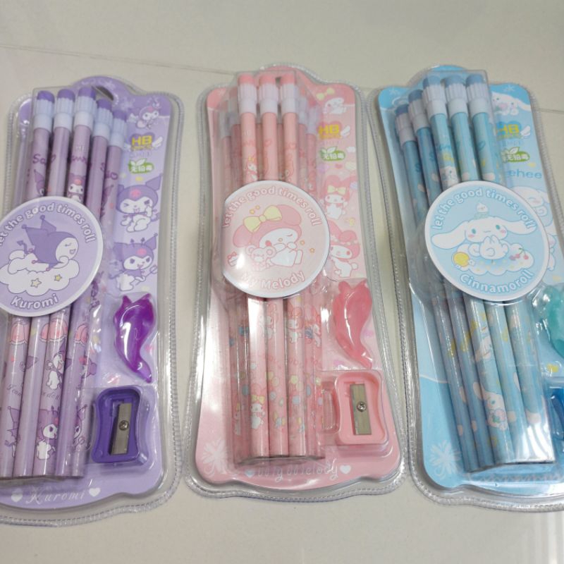 

Set pensil isi 12 dan rautan SAN*** 103 CINNAMOROLL KUROMI MY MELODY