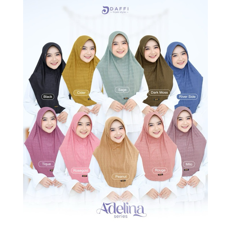 ADELINA hijab bergo motif timbul exlusif new arrivlas by daffi series