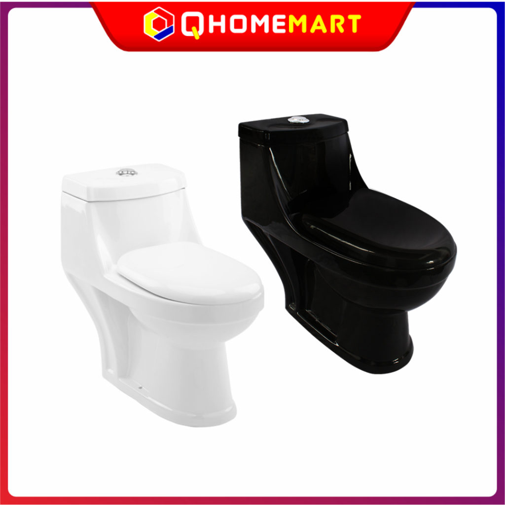 Closet Duduk TRILLIUN One Piece Opal Black Dual Flush