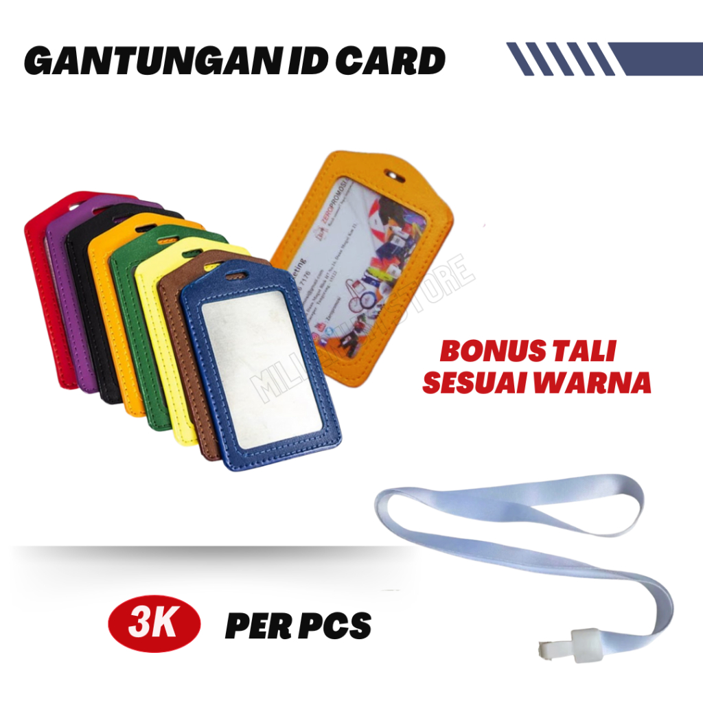 

Casing kartu id card 1 set dengan tali / wadah id card / Name Tag Holder Tempat Kartu Akses Kantor Tali lanyard